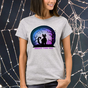 Camiseta Halloween Black Cat Fright This Way
