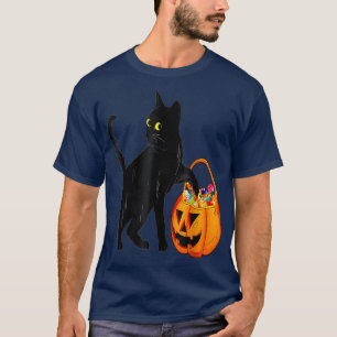 Camiseta Halloween Black Cat Jack O' Lantern Pumpkin Sweet 