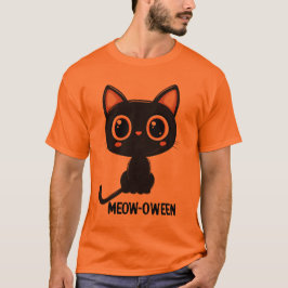 Camiseta Halloween - Black Cat - Meow-oween T-Shirt