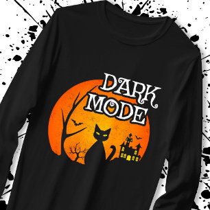 Camiseta Halloween Black Cat Moon Funny Mode Humor