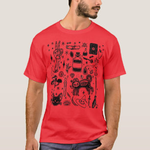 Camiseta Halloween Black Cat Spooky Skeleton Halloween Love