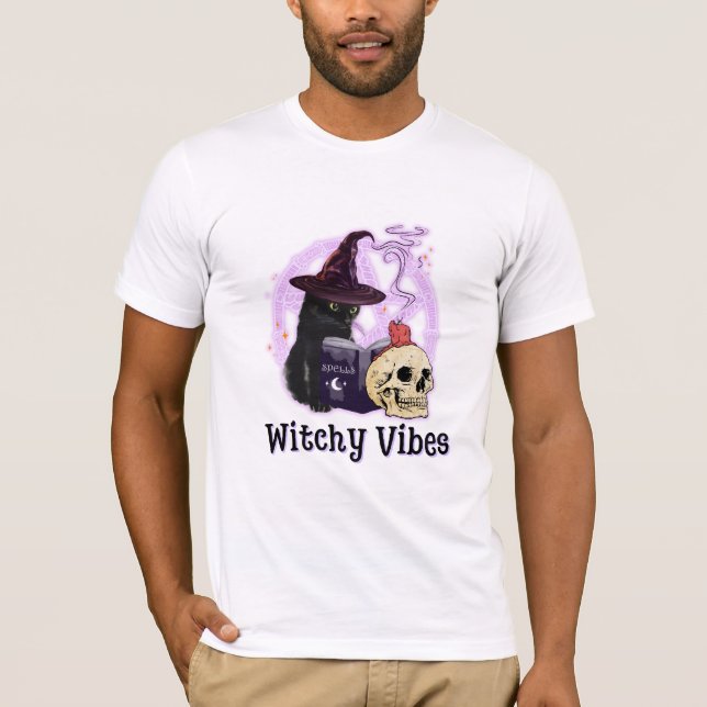 Camiseta Halloween Black Cat Witch (Anverso)