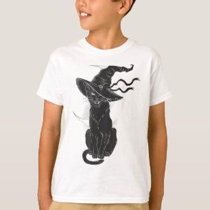 Camiseta Halloween Black Cat Witch Gorra Moon