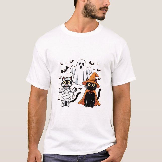 Camiseta Halloween Black Cats – Cute & Spooky Design (Anverso)