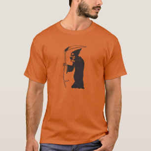 Camiseta Halloween Black Grim Reaper Black Line Dibujo