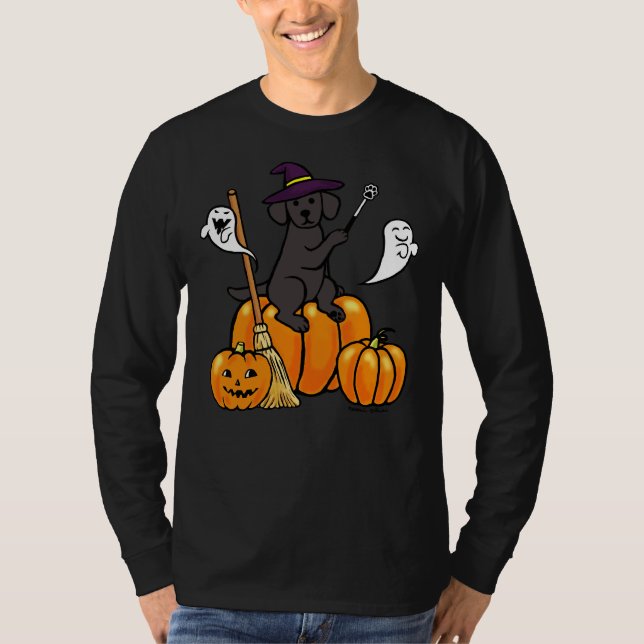 Camiseta Halloween Black Labrador Magic Wand (Anverso)