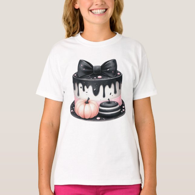 Camiseta Halloween Black Pink Cake Treoky (Anverso)