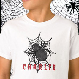 Camiseta Halloween Black Spiderweb Name