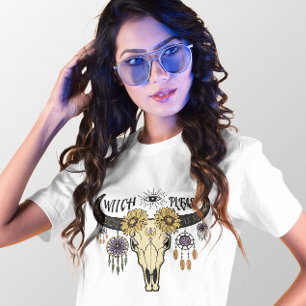 CAMISETA HALLOWEEN BOHO EVIL OYE WITCH POR FAVOR SKULL