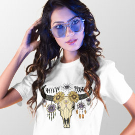 CAMISETA HALLOWEEN BOHO EVIL OYE WITCH POR FAVOR SKULL