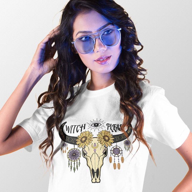 CAMISETA HALLOWEEN BOHO EVIL OYE WITCH POR FAVOR SKULL (Subido por el creador)