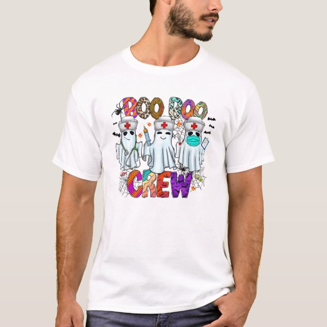 Camiseta Halloween Boo Boo Crew Nurs CMA EMT STNA DSP LPN (Anverso)