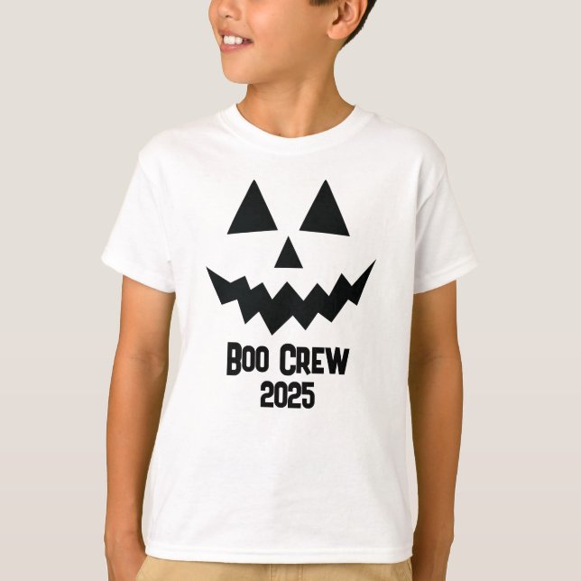 Camiseta Halloween Boo Crew 2025 jack-o-lantern pumpkin  (Anverso)
