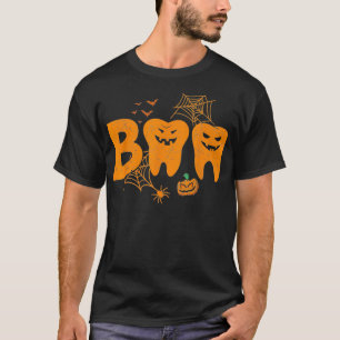 Camiseta Halloween Boo Dentista Calabaza Vestido Asís Denta