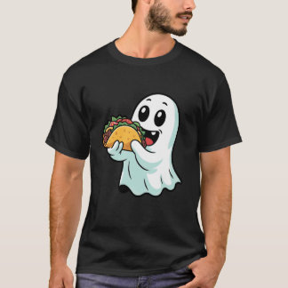 Camiseta Halloween Boo Fantasma Comiendo Tacos Niños Niños