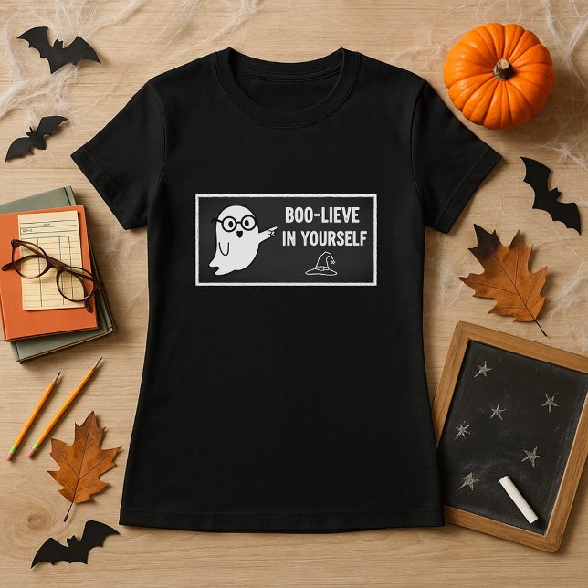 Camiseta Halloween BOO-LIEVE en tu propio profesor-bibliote (Subido por el creador)