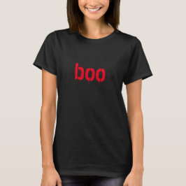 Camiseta Halloween boo rojo sangriento miedo negro