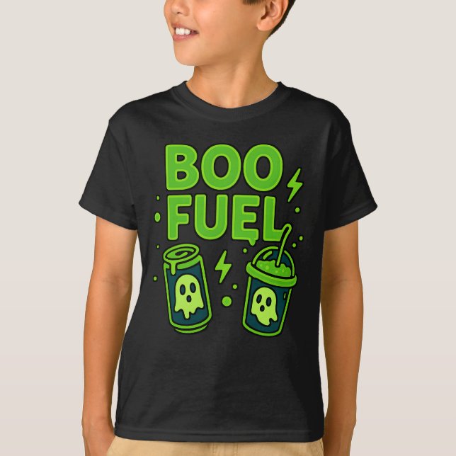 Camiseta Halloween Boo Ropa de Combustible Sombrío Ropa Uni (Anverso)