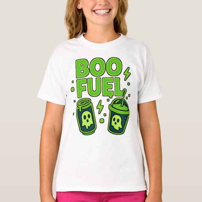 Camiseta Halloween Boo Ropa de Combustible Sombrío Ropa Uni (Anverso)