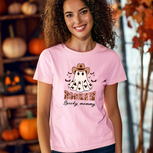 Camiseta Halloween Boohaw Retro Groovy Ghost Spooky Pink