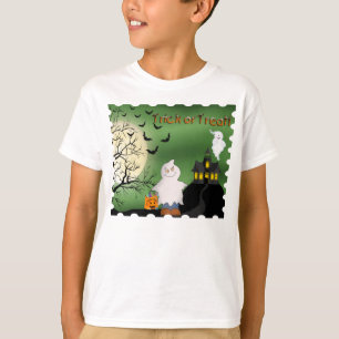 Camiseta Halloween Boy Ghost Kid's Ringer T-Shirt