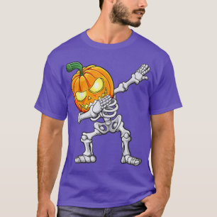 Camiseta Halloween Boys Dabbing Skeleton Scary Pumpkin