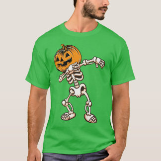 Camiseta Halloween Boys Dabbing Skeleton Scary Pumpkin Jack