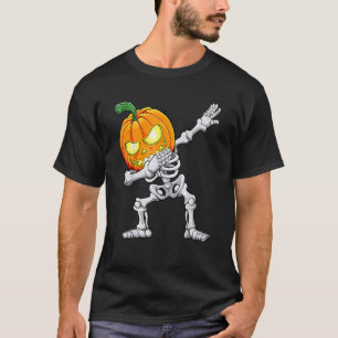 Camiseta Halloween Boys Dabbing Skeleton Scary Pumpkin Jack