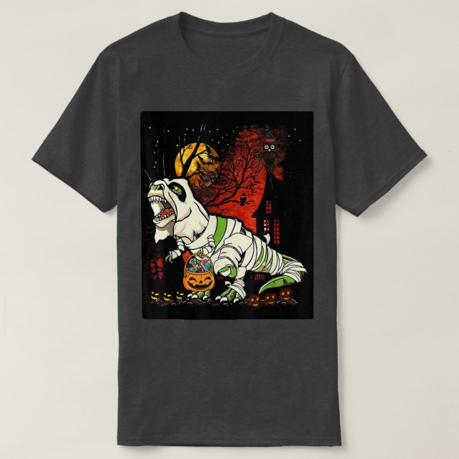 Camiseta Halloween Boys Dinosaur Bard T re Scary Pumpkin Mo (Diseño del anverso)