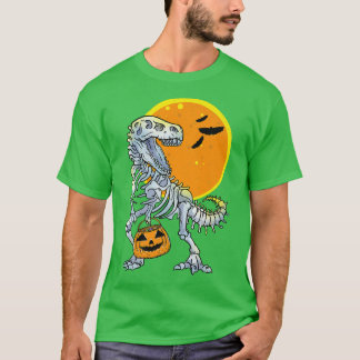 Camiseta Halloween Boys Dinosaur Skeleton T re Scary Pumpki