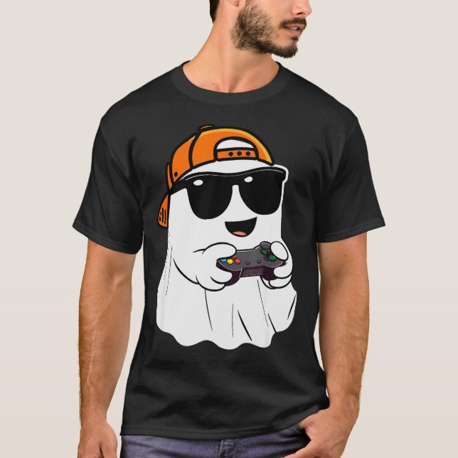 Camiseta Halloween Boys Kids Ghost Gamer Y Costume Gaming M (Anverso)