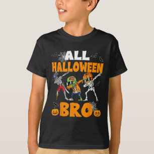 Camiseta Halloween Bro Dabbing Skeleton Jack O Lantern Boys