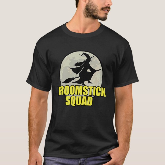 Camiseta Halloween Broomstick Squad For Witches (Anverso)