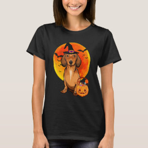 Camiseta Halloween Brown Dachshund Jack O Lantern Pumpk