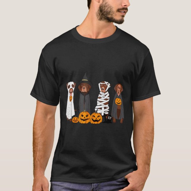 Camiseta Halloween Brown Labrador Ghost Soky Chocolate Lab  (Anverso)
