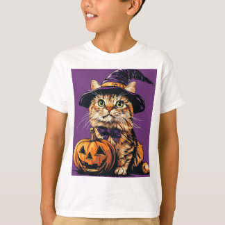 Camiseta Halloween Bruja de gatos Calabaza temblorosa tempo