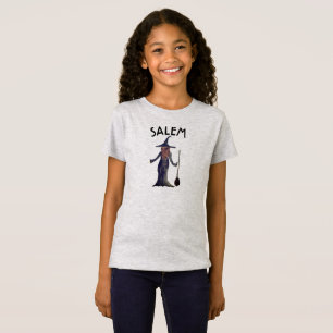 Camiseta Halloween Bruja Halloween Broom acuarela