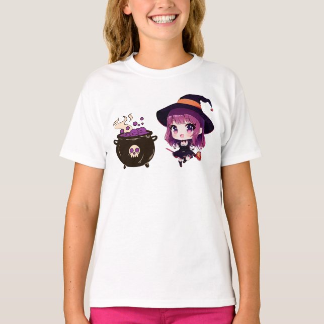 Camiseta Halloween/bruja/otoño/octubre (Anverso)