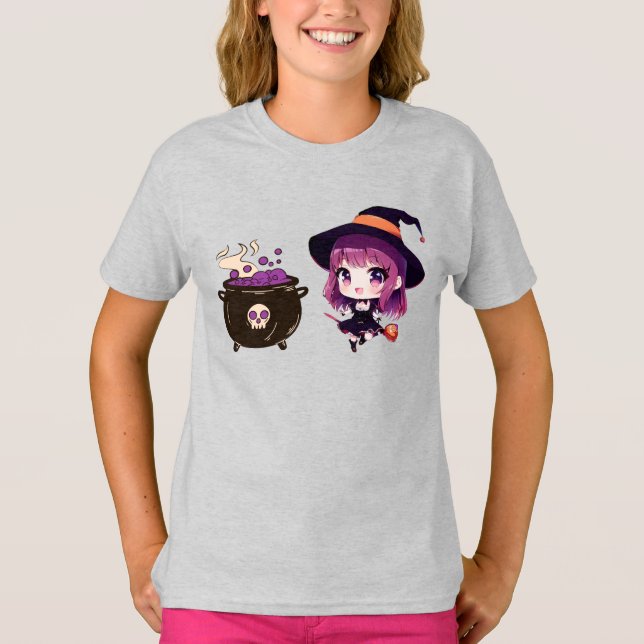 Camiseta Halloween/bruja/otoño/octubre (Anverso)