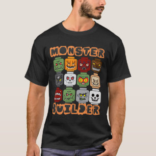 Camiseta Halloween Building Licks Monster Builder Brick He