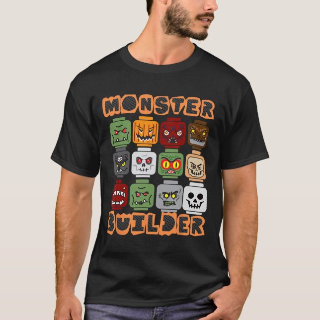 Camiseta Halloween Building Licks Monster Builder Brick He (Anverso)
