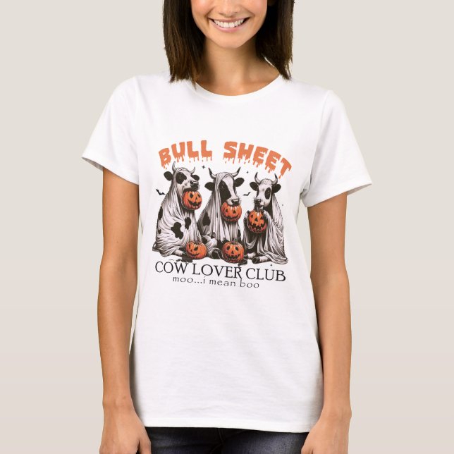 Camiseta Halloween Bull Sheet Cow Lovers Club (Anverso)