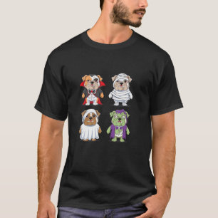 Camiseta Halloween Bulldog Fantasma Vampiro Mami Bulldoges