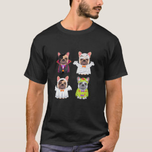 Camiseta Halloween Bulldog francés Fantasma Vampire Mummy F