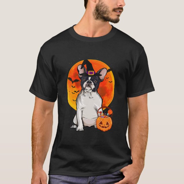 Camiseta Halloween Bulldog francés Jack O Lantern Pumpkin (Anverso)