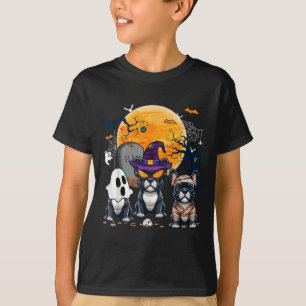 Camiseta Halloween Bulldoges franceses Cosplay Witch Ghost 