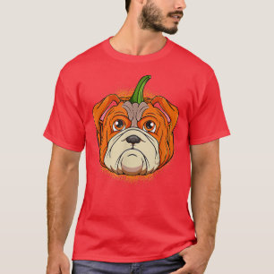 Camiseta Halloween C de Bulldog inglés de calabaza de calab