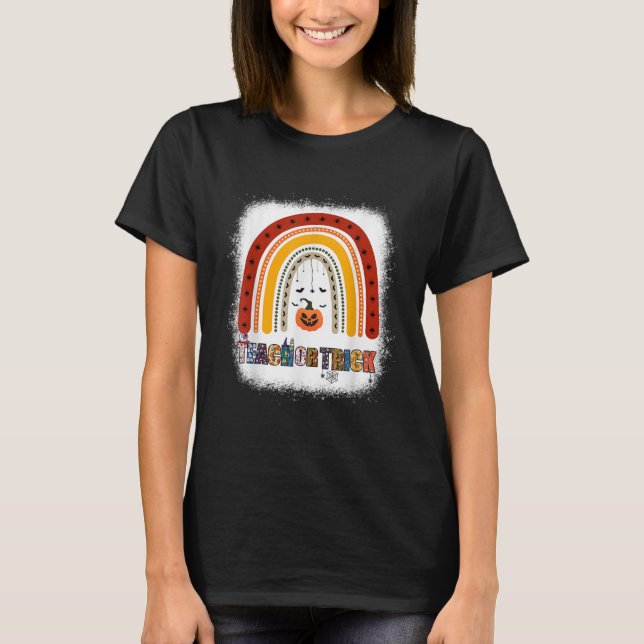 Camiseta Halloween C: Profesor de Arcoiris Trick O Teach Le (Anverso)