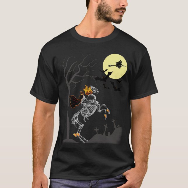 Camiseta Halloween Caballo sin Cabeza (Anverso)