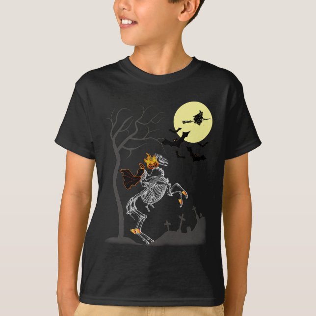 Camiseta Halloween Caballo sin Cabeza (Anverso)